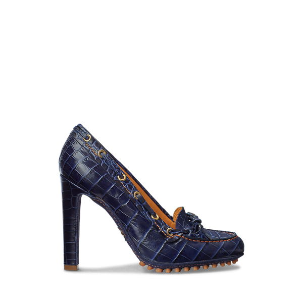 Sapatos Lorean em couro com relevo Ralph Lauren Collection em 1