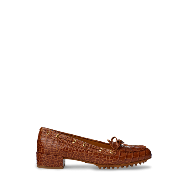 Lyssa Embossed Calfskin Loafer Ralph Lauren Collection 1
