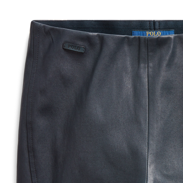 Navy Leather Skinny Trouser Polo Ralph Lauren 5