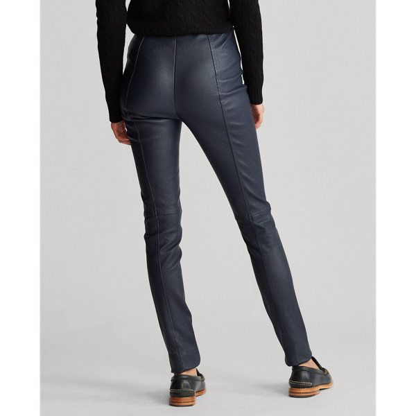 Navy Leather Skinny Trouser Polo Ralph Lauren 4