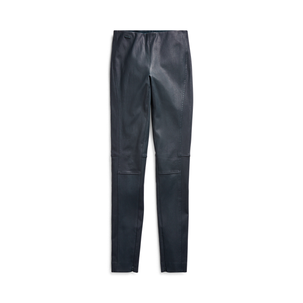 Navy Leather Skinny Trouser Polo Ralph Lauren 2