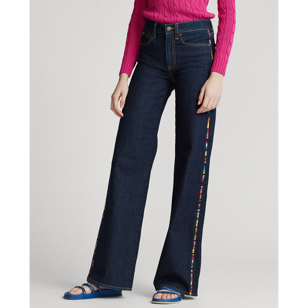 Dark Indigo W Rainbow Ultra&nbsp;Stretch Wide-Leg Jean Polo Ralph Lauren 4