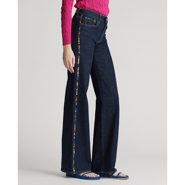 Dark Indigo W Rainbow Ultra&nbsp;Stretch Wide-Leg Jean Polo Ralph Lauren 5
