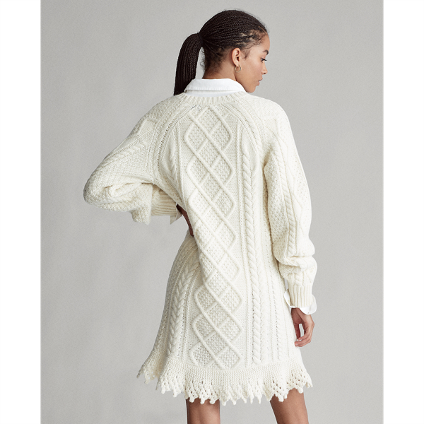 Cream Aran-Knit Jumper Dress Polo Ralph Lauren 5