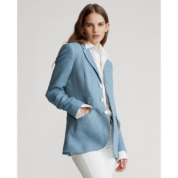 Herringbone Linen Blend Blazer