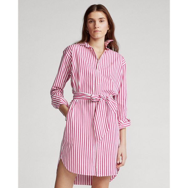 Striped Belted Shirtdress