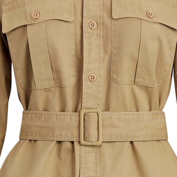 Desert Tan Cotton Twill Shirtdress Polo Ralph Lauren 8