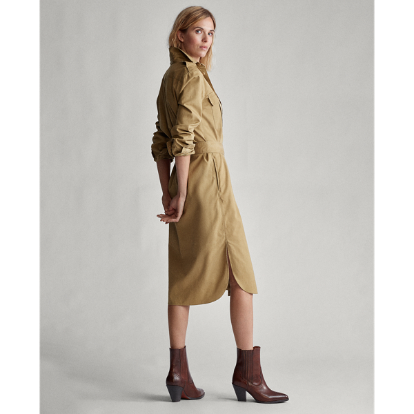 Desert Tan Cotton Twill Shirtdress Polo Ralph Lauren 5