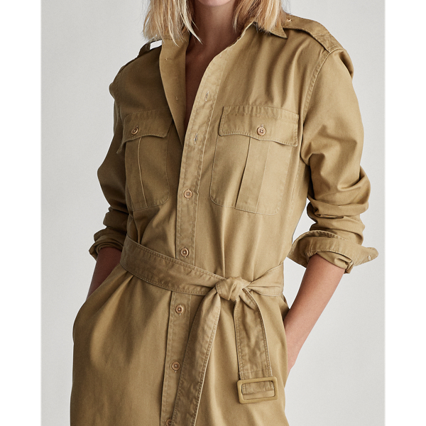 Desert Tan Cotton Twill Shirtdress Polo Ralph Lauren 7