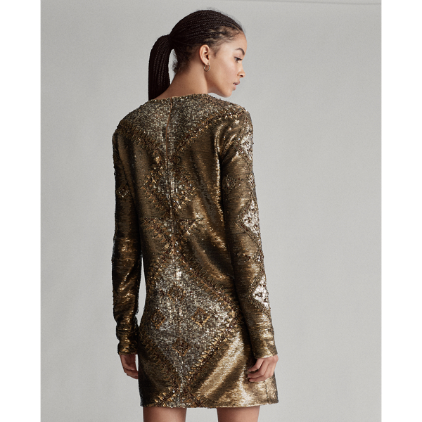 Bronze Multi Sequined Dress Polo Ralph Lauren 5