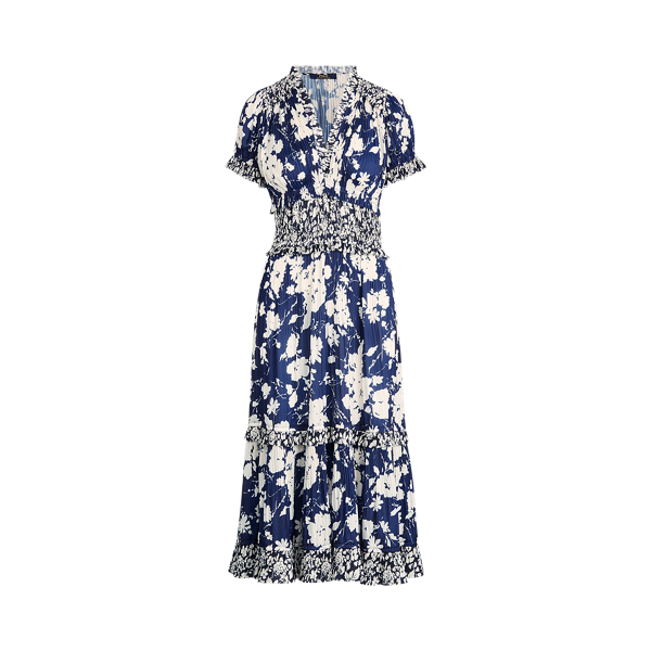 Pleated Floral-Print Dress Polo Ralph Lauren 1