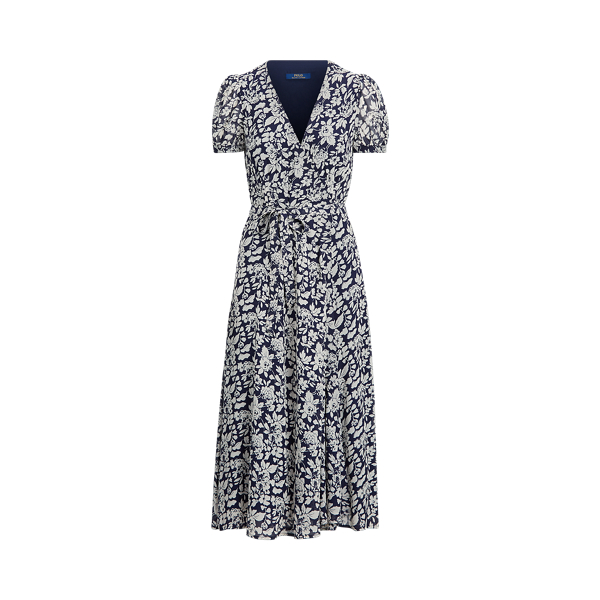 Floral Crepe Wrap Dress