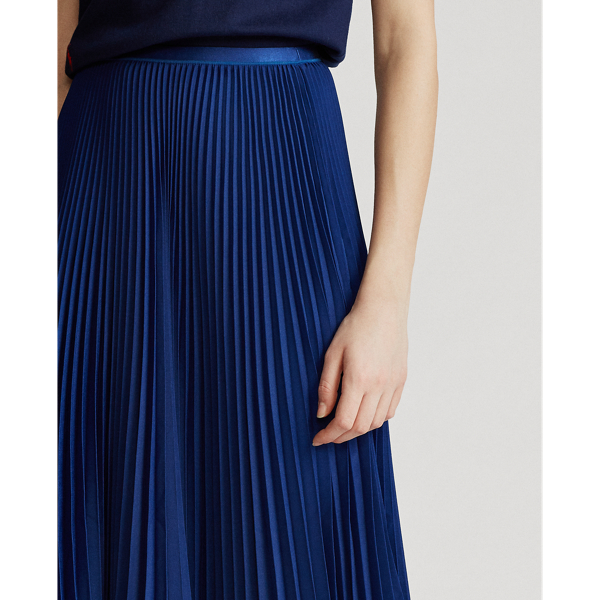 Holiday Navy Pleated Midi Skirt Polo Ralph Lauren 6