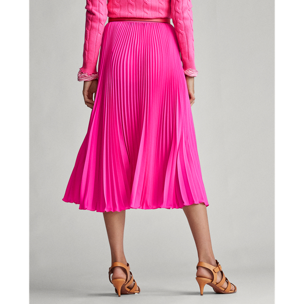 Blaze Hot Magenta Pleated Midi Skirt Polo Ralph Lauren 6