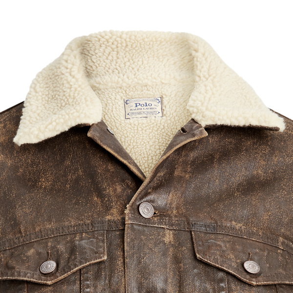 Brown Fleece-Lined Trucker Jacket Polo Ralph Lauren 7