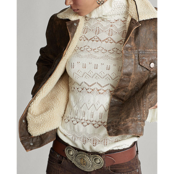 Brown Fleece-Lined Trucker Jacket Polo Ralph Lauren 6