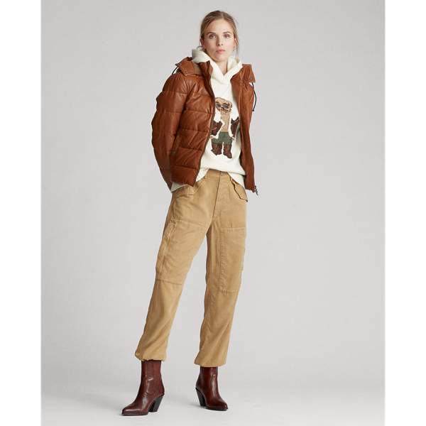 Brown Belmont Leather Down Jacket Polo Ralph Lauren 4