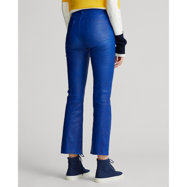 Rugby Royal Leather Cropped Flare Trouser Polo Ralph Lauren 4