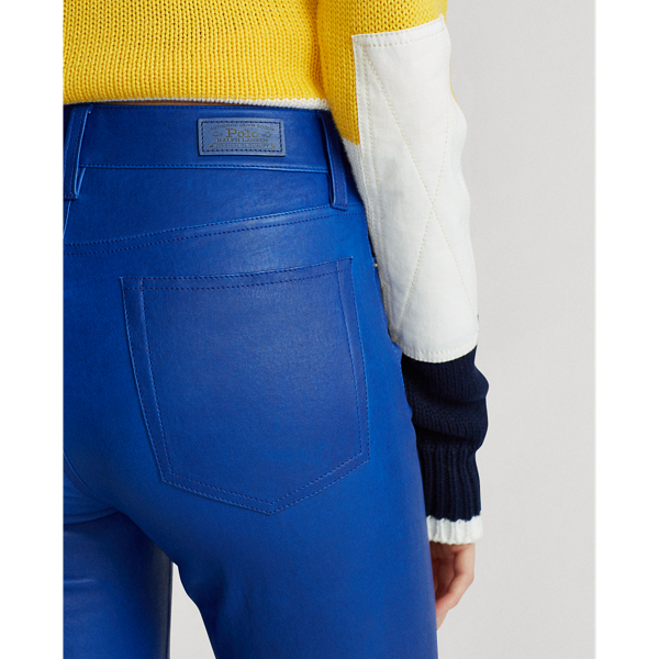 Rugby Royal Leather Cropped Flare Trouser Polo Ralph Lauren 5