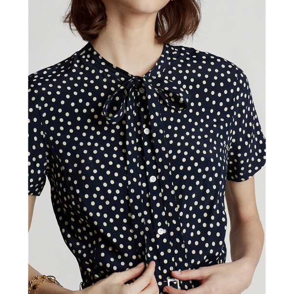 Spring Polka Dot Belted Short-Sleeve Dress Polo Ralph Lauren 6