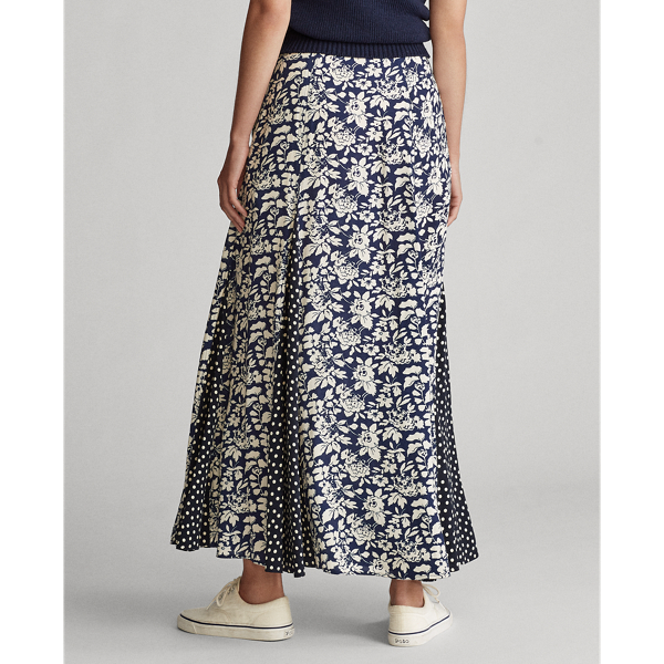 Navy Floral/Spring Polka Panelled Maxiskirt Polo Ralph Lauren 5