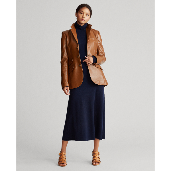 Soft Brown Lambskin Blazer Polo Ralph Lauren 4