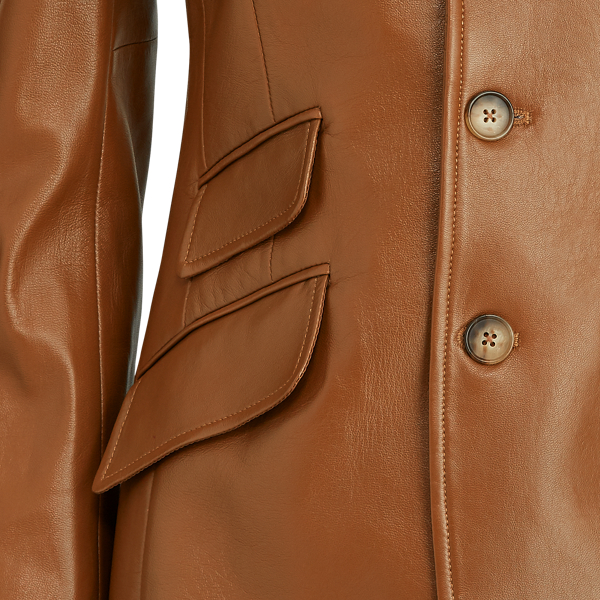 Soft Brown Lambskin Blazer Polo Ralph Lauren 7