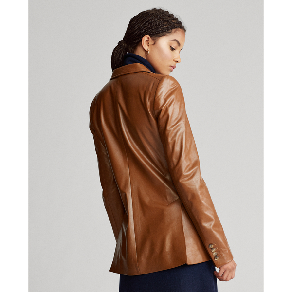 Soft Brown Lambskin Blazer Polo Ralph Lauren 5