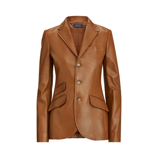 Soft Brown Lambskin Blazer Polo Ralph Lauren 2