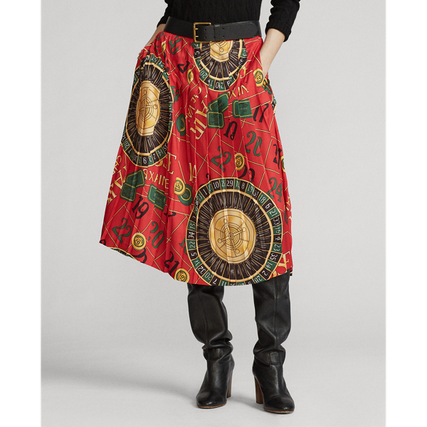 Patterned Red Limited Edition Casino Skirt Polo Ralph Lauren 4