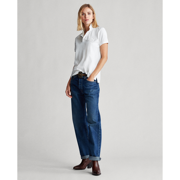 Deckwash White Classic Fit Beaded Polo Shirt Polo Ralph Lauren 3