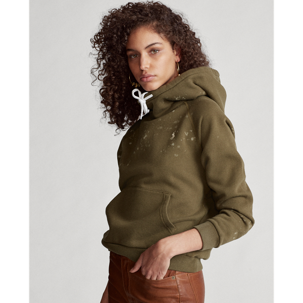 Canopy Olive Acid-Wash Fleece Hoodie Polo Ralph Lauren 1