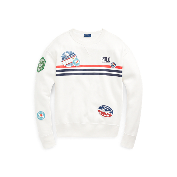 Deckwash White Patchwork Fleece Sweatshirt Polo Ralph Lauren 2