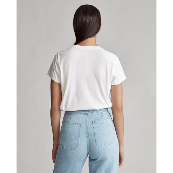 White Beaded Polo Tee Polo Ralph Lauren 4