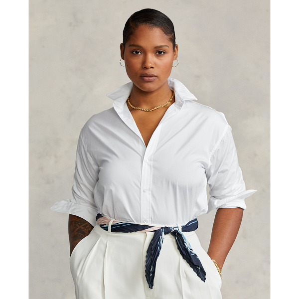 Chemise droite en popeline de coton Polo Ralph Lauren en Blanc 7