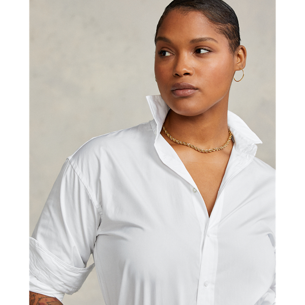 Chemise droite en popeline de coton Polo Ralph Lauren en Blanc 9