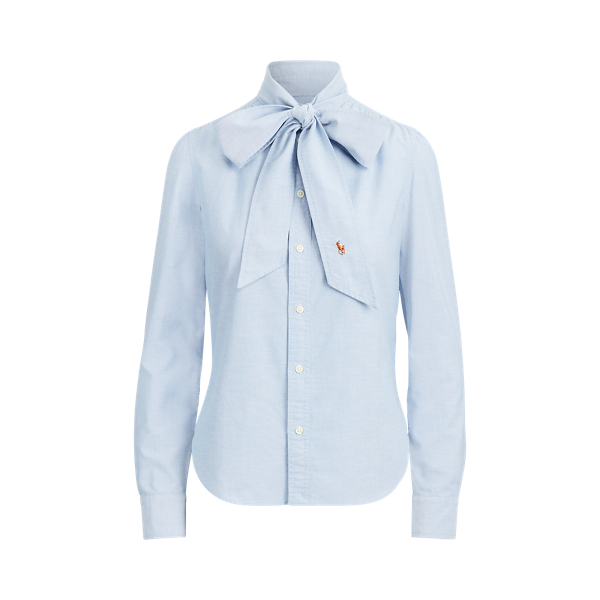 Cotton Tie-Neck Shirt Polo Ralph Lauren 1