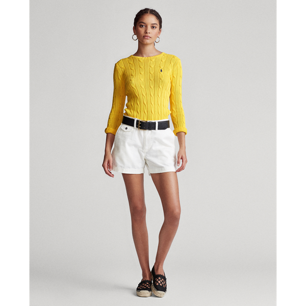 Trainer Yellow Cable-Knit Cotton Jumper Polo Ralph Lauren 3