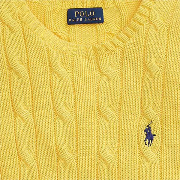 Trainer Yellow Cable-Knit Cotton Jumper Polo Ralph Lauren 6