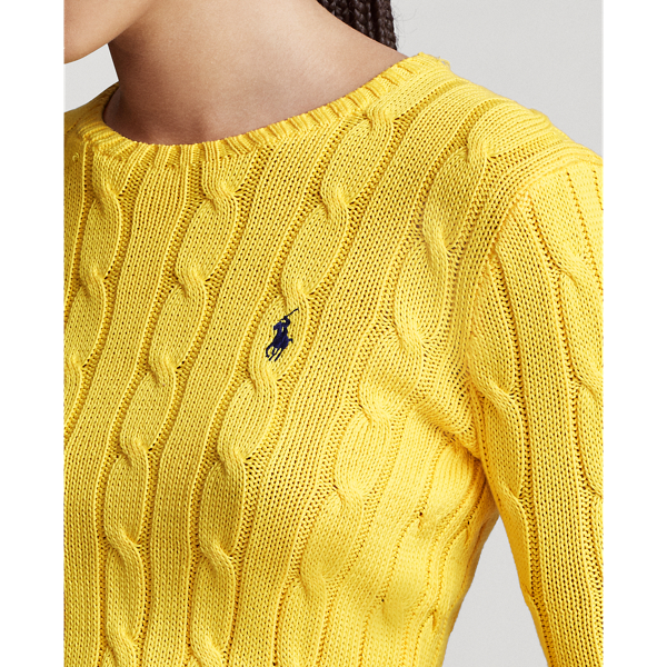 Trainer Yellow Cable-Knit Cotton Jumper Polo Ralph Lauren 5