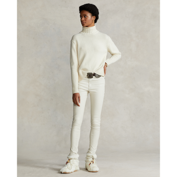 Pull &agrave; col roul&eacute; c&ocirc;tel&eacute; Polo Ralph Lauren en Cr&egrave;me authentique 3