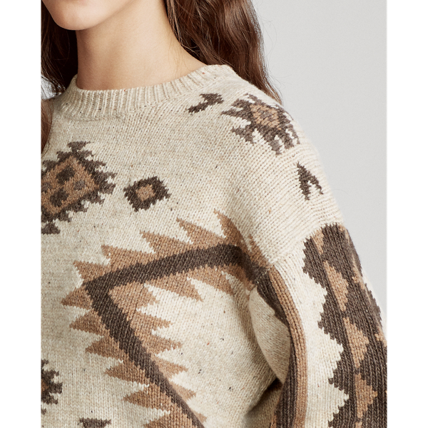 Tan Multi Fringe-Trim Wool Jumper Polo Ralph Lauren 7