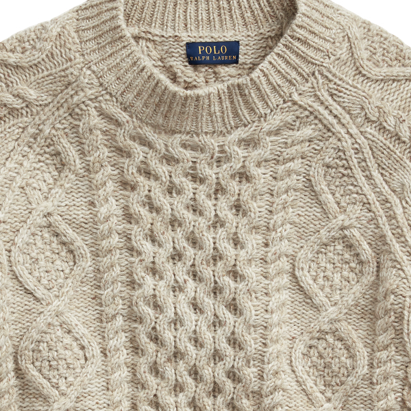 Oatmeal Aran-Knit Wool-Blend Jumper Polo Ralph Lauren 6