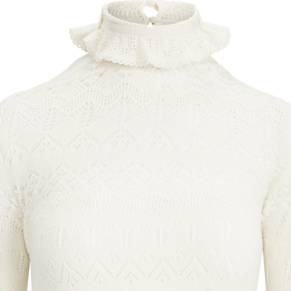 Authentic Cream Pointelle Wool Jumper Polo Ralph Lauren 6