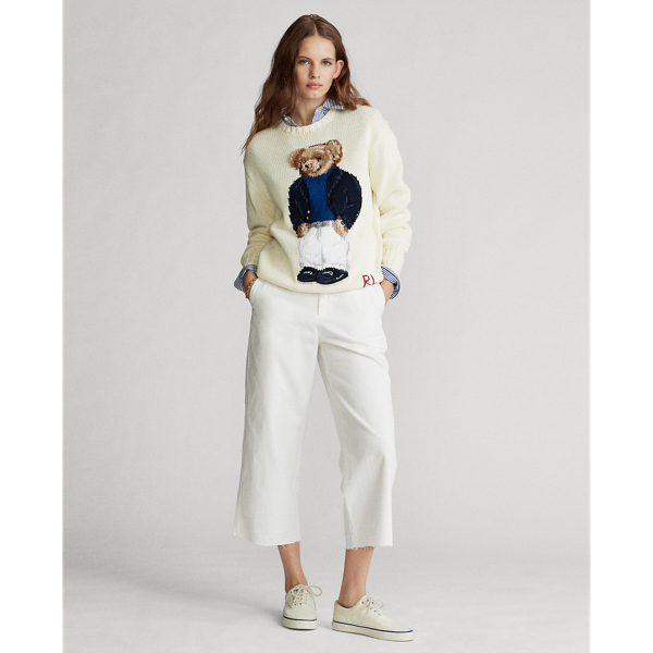 Cream Multi Polo Bear Crewneck Jumper Polo Ralph Lauren 3