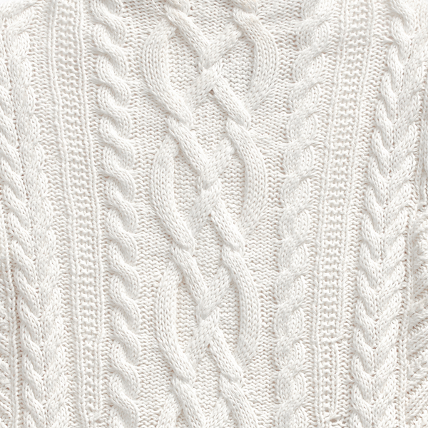 Cream Aran-Knit Roll Neck Jumper Polo Ralph Lauren 8