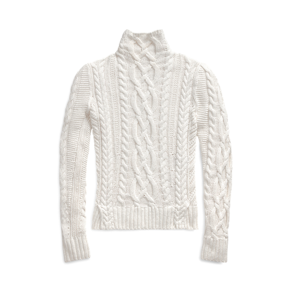 Aran-Knit Roll Neck Jumper Polo Ralph Lauren 1