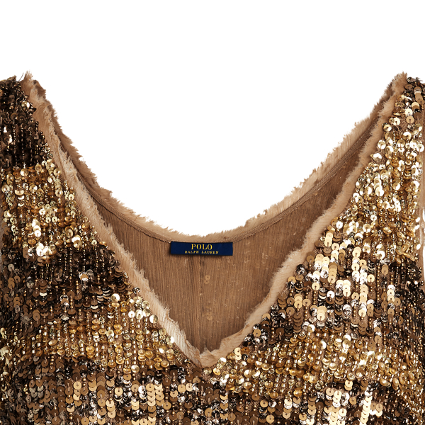Bronze Multi Sequined Tank Top Polo Ralph Lauren 6