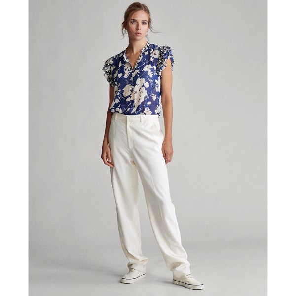 Royal Floral Crepe Floral Blouse Polo Ralph Lauren 3