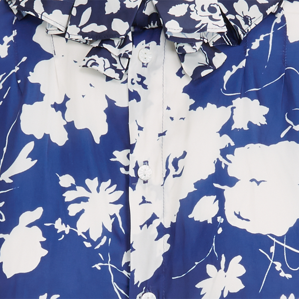 Navy/Royal Floral Multi Floral Satin Blouse Polo Ralph Lauren 8